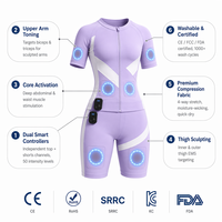 Combinaison de fitness sans fil à 12 électrodes avancées pour entraînement EMS, système de stimulation pulsée multicanal, lavable, pour le remodelage corporel