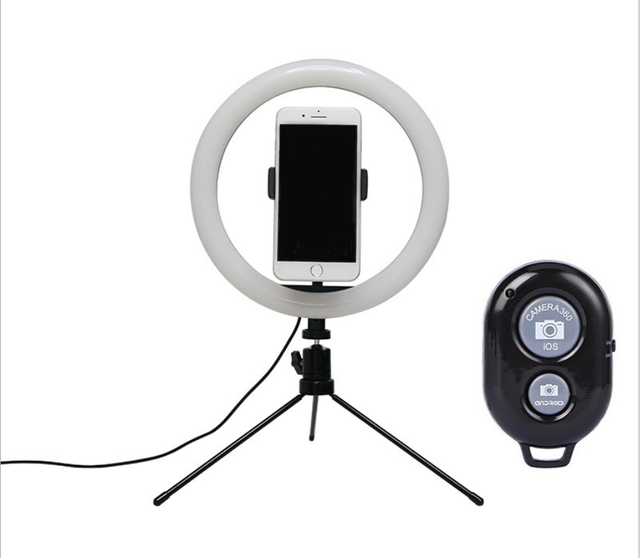 For Amazon Hot Selling 10 Inch Desk Beauty Selfie Ring Light Tiktok 10" LED Ring Light With Tripod Stand Cell Phone Holder