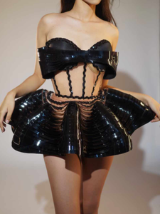 ชุดเซ็ตเสื้อ<span class=keywords><strong>ค</strong></span><span class=keywords><strong>รอ</strong></span><span class=keywords><strong>ป</strong></span>แขนกุดและกระโปรงสั้น ดีไซน์ทันสมัยจาก Ocstrade สำหรับการแสดงบนเวที เหมาะสำหรับผู้หญิง - Product Image 3