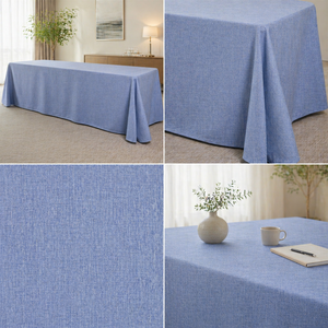 Premium Rectangular Banquet Tablecloth Linen Look Spun Polyester Custom Size For Hotel Catering Wholesale Supply Bulk - Product Image 1