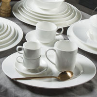 Factory Direct Home Use & Hotels Wholesale Price Cheap White Ceramic Dinnerware Set Includes Porcelain Plates Bowls Cup Kit