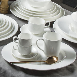 Service de table en céramique blanche bon marché, prix de gros pour la maison et les hôtels, directement de l'usine, comprend des assiettes, des bols et des tasses en porcelaine - Product Image 5