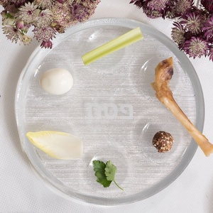 Plateau <span class=keywords><strong>de</strong></span> Seder en acrylique Judaica décoratif, fait main, personnalisable, écologique, blanc ou argenté, élégant plateau <span class=keywords><strong>de</strong></span> service - Product Image 1