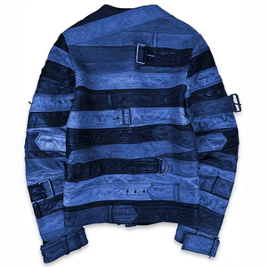 تصميم مخصص لجاكيت رجالي عصري مقاس كبير من البولي يوريثري مع جاكيت ماركة موضة مرقع - Product Image 2