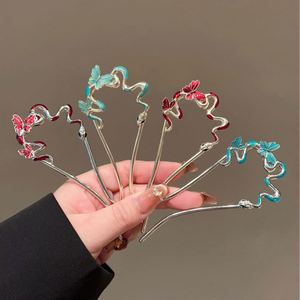 Snake Hairpin Vintage Advanced Sense Chinese Style Hair Stick Metal Flower Hair Pin Plate Hair Retro Hair Clip Hair Accessory - Product Image 1