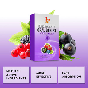 Bandes orales d'électrolytes OEM de haute qualité, saveur Berry Blast, se dissolvant rapidement, pour stimuler l'énergie quotidienne avec des bandes orales de sodium - Product Image 2