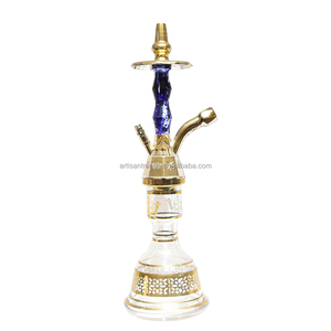 Cachimba Khalil Mamoon de Fábrica con Bolsa Negra, Tamaño Mediano, de Vidrio, Estilo Egipcio, Narguile Portátil - Product Image 3