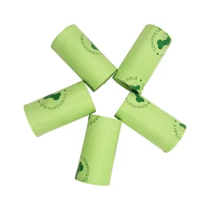 IBELONG New Arrival Custom Biodegradable Composable Recycle Portable Green Plastic PET Poop Carrier Treat Bag Supplier