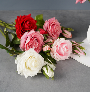 Chất Lượng Cao <span class=keywords><strong>1</strong></span> Đầu 2 Nụ Hoa Nhân Tạo Trắng Bất Cảm Ứng Tăng Cho Trang Trí Nội Thất - Product Image 3