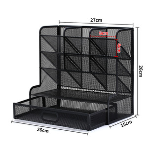 Organizador de Escritorio Simple de Hierro para Almacenamiento de Papelería de Oficina con Cajones Divisores de Gran Capacidad y Estante para Archivos - Product Image 2