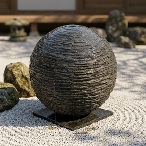 <span class=keywords><strong>Fontaine</strong></span> de jardin Zen en sphères d'<span class=keywords><strong>ardoise</strong></span> superposées, 43,3 pouces (110 cm), pour la décoration extérieure des patios et des jardins - Product Image 4