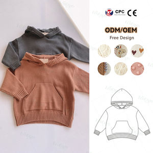 Inverno criança menino malha camisola mangas compridas das crianças com capuz roupas crianças - Product Image 1