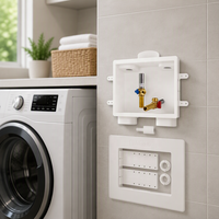 Boîtier de sortie pour machine à laver CUPC NSF 372 sans plomb, conforme à la norme NSF 61, avec vannes à boisseau sphérique et dispositif de protection en acier inoxydable, raccord MIP 1/2 pouce x MHT 3/4 pouce