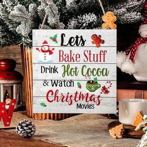 Décoration murale de Noël transfrontalière avec logo bonhomme de neige, décoration d'arbre de Noël en bois, panneau en bois, fête du café - Product Image 1