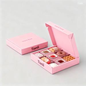 Cajas de Papel para Alimentos de Panadería con 6 Secciones, Cajas para Donas con Logotipo Personalizado, Cajas para Pasteles, Macarrones y Donas con Separadores - Product Image 1