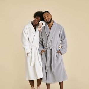 Peignoir <span class=keywords><strong>de</strong></span> bain en coton thermique <span class=keywords><strong>de</strong></span> <span class=keywords><strong>luxe</strong></span> Ultra doux et lavable en machine Peignoir en peluche turc unisexe avec fermeture à cordon - Product Image 5