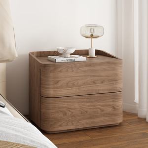 2025 <span class=keywords><strong>Table</strong></span> de chevet à panneaux en bois massif Crème médiévale haut de gamme de luxe moderne Sans installation Petite armoire latérale pour chambre à coucher - Product Image 2