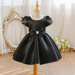 Abito da <span class=keywords><strong>Damigella</strong></span> per Bambine, Stile Principessa, 26 Modelli di Alta Gamma in Stile Occidentale, Maniche a Sbuffo Color Champagne con Fiocco - Product Image 3