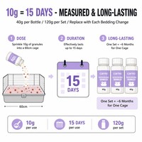 Granulés désodorisants végétaux pour cages d'animaux de petite taille, 3 senteurs : Camomille, Jasmin, Pomme, mélange de litière naturelle, 40g, toutes saisons