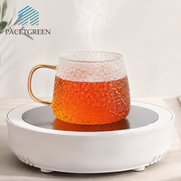 Mug à café en verre martelé vintage de luxe avec poignée dorée, résistant à la chaleur, en borosilicate, sans BPA, passe au lave-vaisselle, cadeau d'affaires pour la maison