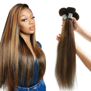 Paquets de cheveux humains brésiliens vierges avec fermeture, cuticule humaine brésilienne alignée, <span class=keywords><strong>Meche</strong></span>, bon marché, Extension en vrac - Product Image 3