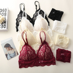 Women Embroidery Flower Lingerie <strong>Set</strong> Sexy Fancy Lace <strong>Bra</strong> <strong>Panty</strong> <strong>Set</strong> Push up <strong>Bra</strong> <strong>Set</strong> - Product Image 1