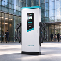 Chargeur rapide DC pour centrale solaire, station de recharge pour véhicules électriques à double connecteur avec écran tactile, lecteur de carte, IP54, utilisation en extérieur