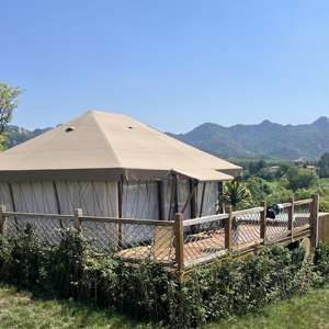 <span class=keywords><strong>JLW</strong></span> Camping extérieur personnaliser imperméable au feu coupe-vent Safari tente de luxe toile Glamping taille Standard pour - Product Image 6