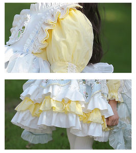 ชุดเดรสเด็กผู้หญิงสไตล์วินเทจ ชุดเจ้าหญิงเด็กเล็ก ชุดเดรสลายดอกไม้สีเหลือง ชุดราตรีเด็กผู้หญิง ชุดเดรสระบายสไตล์โลลิต้า ชุดเดรสสเปน - Product Image 3