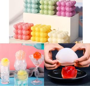 Ensemble de moules en silicone pour la fabrication de bougies, moule en silicone 3D, boule, bulle, cube, savon, pâtisserie, dessert, kit de fabrication de bougies à la cire de soja DIY - Product Image 5