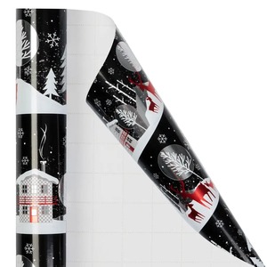 Custom Eco-Friendly Recyclable Winter Scene Metallized Gift <b>Wrap</b> <b>Paper</b> <b>Roll</b> Single Side Coated Waterproof Digital Printing Craft - Product Image 2