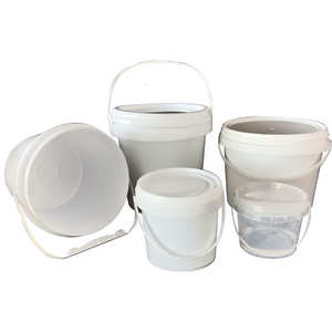 Cubo de plástico vacío de gran oferta con línea de escala de regla para contenedor de almacenamiento de detergente con asa y tapa - Product Image 4