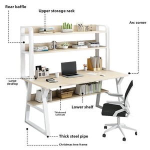 Escritorio de Oficina Moderno de Madera Simple de Alta Calidad, Buen Precio, Madera Sólida y Panel para Estudio o Trabajo, Muebles para el Hogar - Product Image 5