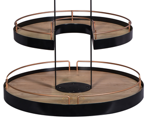 Présentoir à vin rond en métal et bois de qualité supérieure - Product Image 2