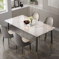 Ensemble table et chaises de salle à manger rectangulaire de luxe moderne pour petit appartement, salon, bureau, 4 places