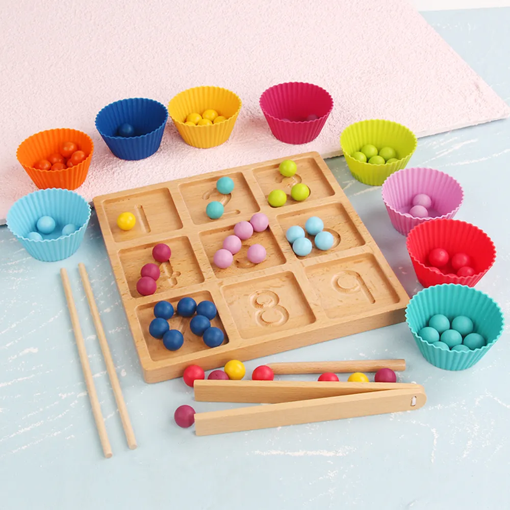 Descrizione di corrispondenza digitale in legno supporto per piastra perlina attenzione concentrazione formazione giocattoli educativi per la prima infanzia