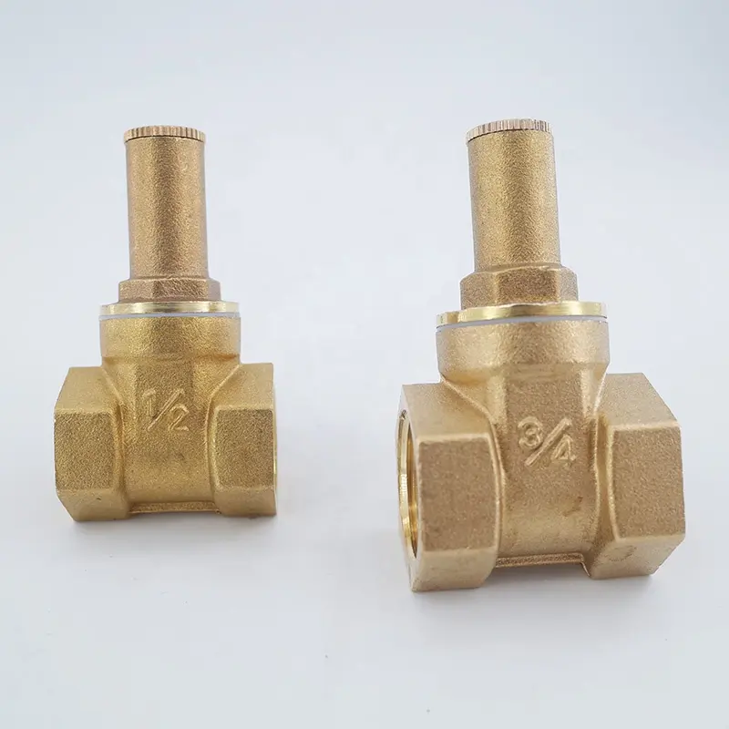 Brass Gate Valve dengan Lock DN15 1/2 DN20 3/4 DN25 1 "Di Dalam Segitiga Kunci Pipa Air Meter Air front Anti-Theft Lock Valve