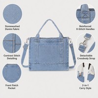 Sac à main en jean personnalisé avec logo pour femmes Sac à main en jean à bandoulière pour femmes