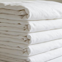 Drap plat King Size personnalisé, 100% coton écologique, 200 fils, blanc uni, pour lits d'hôtel, d'hôpital et de maison, vente en gros