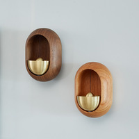 Carillon éolien unique en bois et laiton, décoration, cadeau, aimants de réfrigérateur, cloche de porte vintage en bois