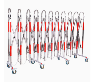 Barrière de sécurité mobile <span class=keywords><strong>extensible</strong></span> en acier inoxydable avec garde-corps télescopique, barrières temporaires de contrôle du trafic - Product Image 2