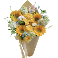 Charmante Handgefertigte Blumenhüllen aus Holzpulp-Kunstpapier mit Pyramiden-Design, Einseitig PE-beschichtet