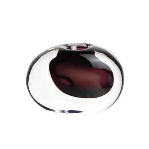Vase en verre ovale abstrait (bordeaux et dégradé clair), design organique sculptural. Idéal pour <span class=keywords><strong>la</strong></span> décoration intérieure, <span class=keywords><strong>les</strong></span> collections d'art. - Product Image 1