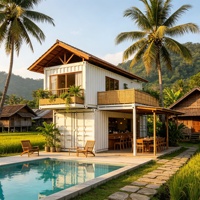 Maison préfabriquée en conteneur maritime à un étage, cabane de vacances modulaire avec piscine plongeante pour vignoble