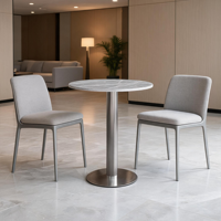 Tables à manger en marbre pour hôtels commerciaux, cafés, tables circulaires/petites modernes et minimalistes, durables, faciles à nettoyer, pour les réunions