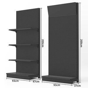 Black Pegboard Display Rack | With Sign Holder - View #10