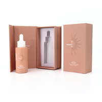 Flacon compte-gouttes en verre de luxe 1Oz 30Ml 50Ml marron noir blanc rose pour huiles essentielles et sérums, avec emballage cosmétique en boîte de papier