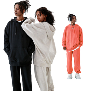 Custom Logo Hoodies Unisex High Quality Anti-shrink Heavyweight Oversized Drawstring Hoodie Terry Cotton Men's Hoodies - Product Image 4