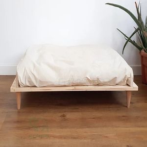 Lit pour chat en peluche, type sofa, avec coussin de soutien moderne en bambou massif et base antidérapante, pour niche, cage ou usage domestique, en carton - Product Image 4