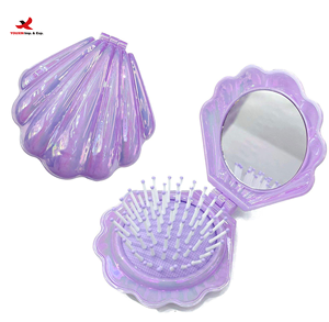 Miroir de maquillage portable mini laser HQ Mixte, avec peigne anti-poux et poignée en plastique - Miroir cosmétique à main, promotion à prix réduit - Product Image 1
